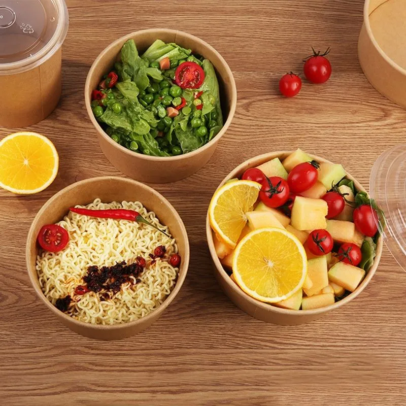 KRAFT SALAD BOWL WITH PET LID-BROWN-CARTON OF 300 PCS