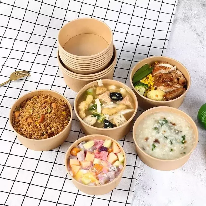 KRAFT SALAD BOWL WITH PET LID-BROWN-CARTON OF 300 PCS