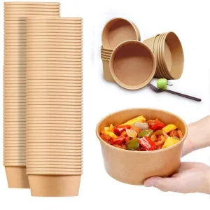 KRAFT SALAD BOWL WITH PET LID-BROWN-CARTON OF 300 PCS