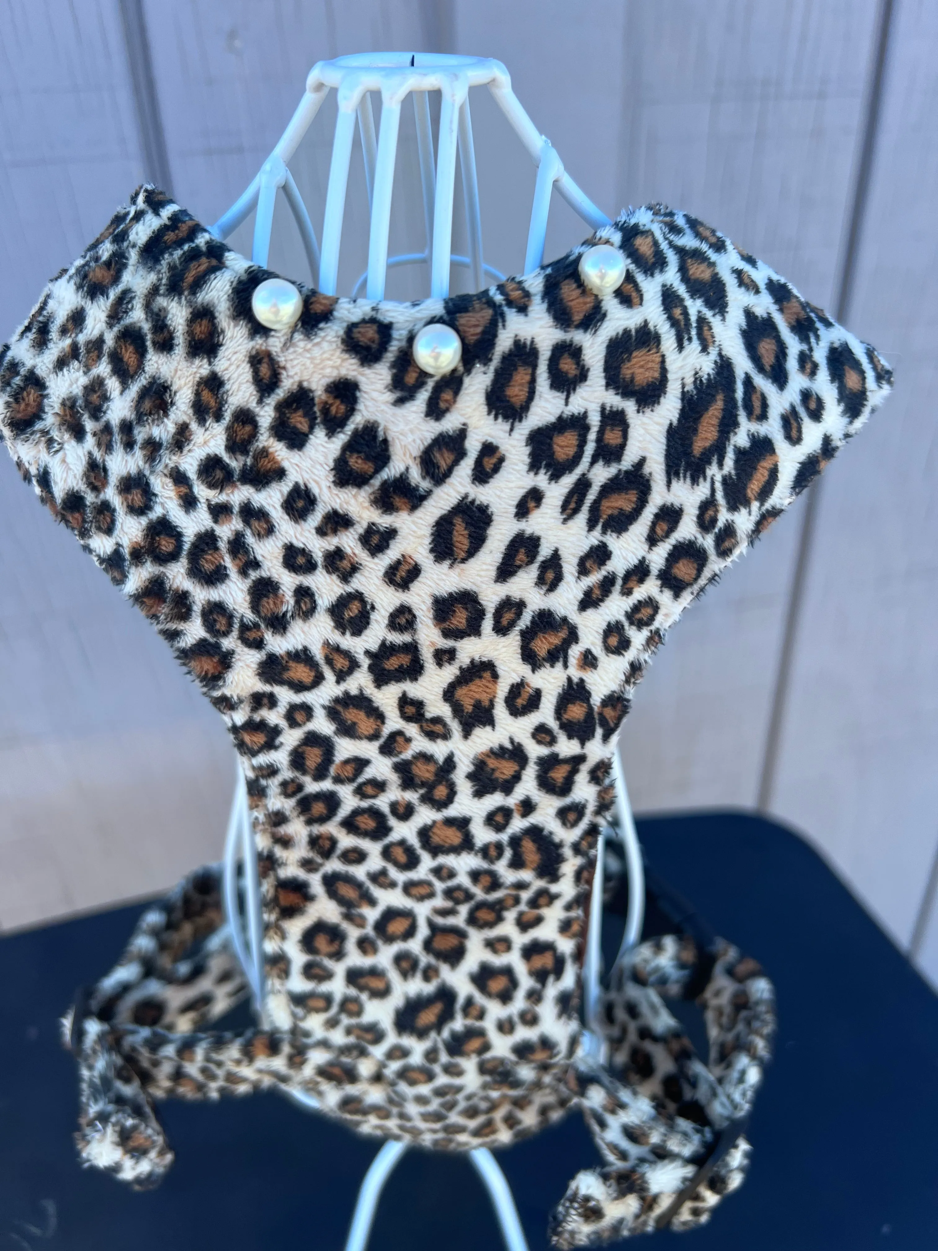 Medium Leopard print No Choke Dog Harness