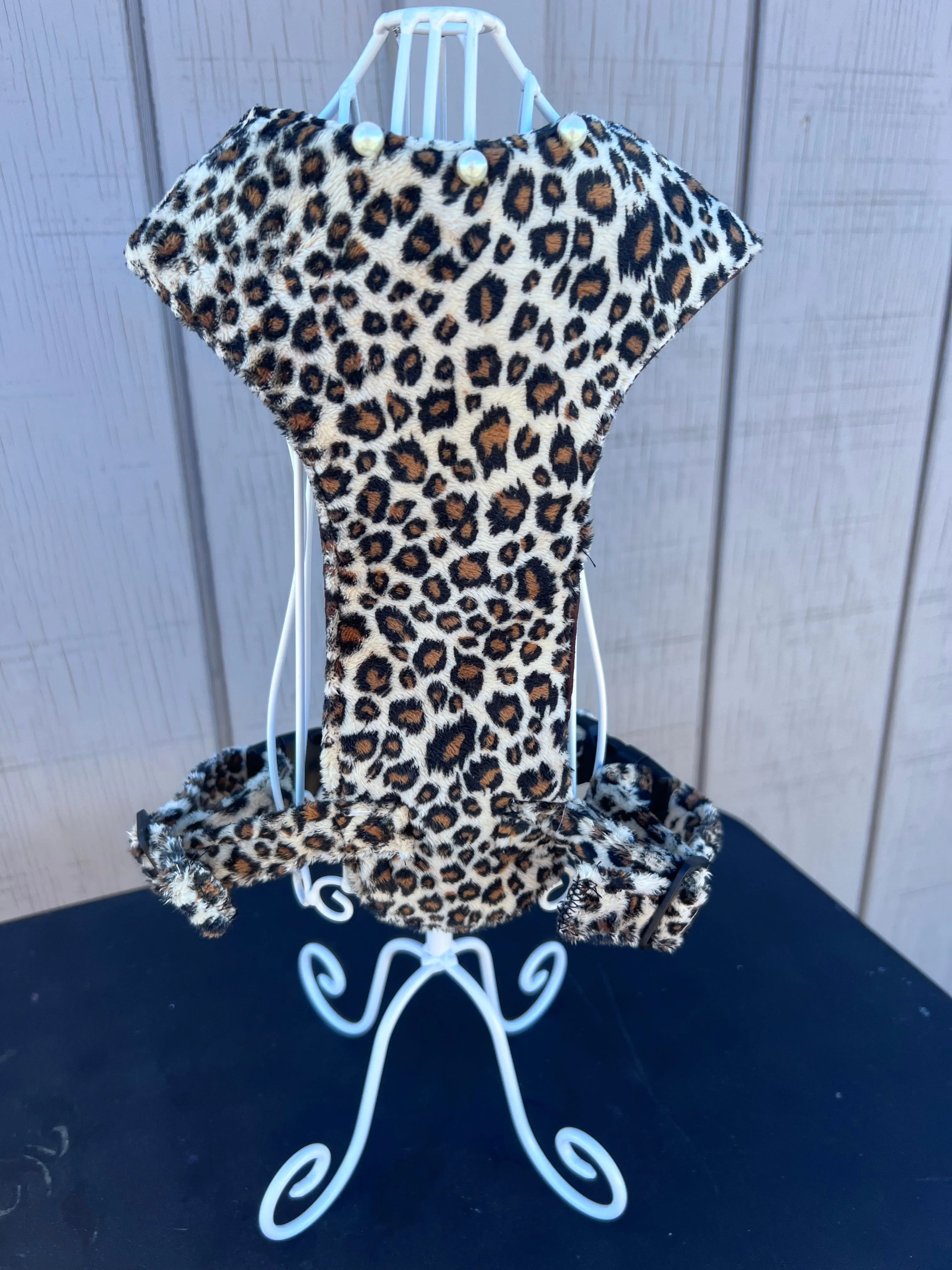 Medium Leopard print No Choke Dog Harness