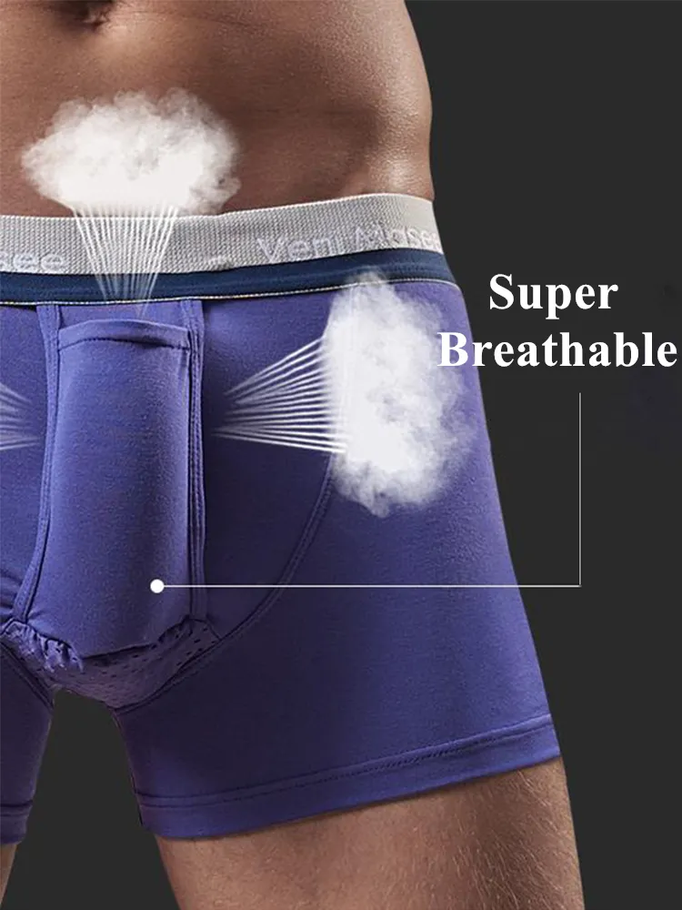 Men's Separate Ball Pouch Cotton Trunks