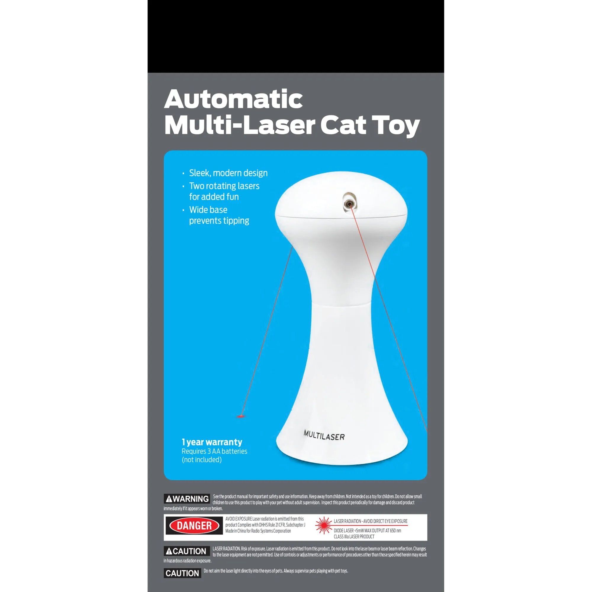 Multi-Laser Cat Toy - Interactive, Rotating Lasers