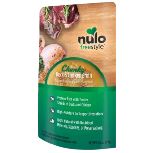 Nulo Freestyle Grain-Free Chunky Duck & Chicken Broth Recipe Cat Food Topper, 2.8oz