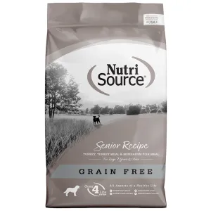 Nutrisource Senior Formula Turkey Recipe Grain-Free Dry Dog Food 15lb