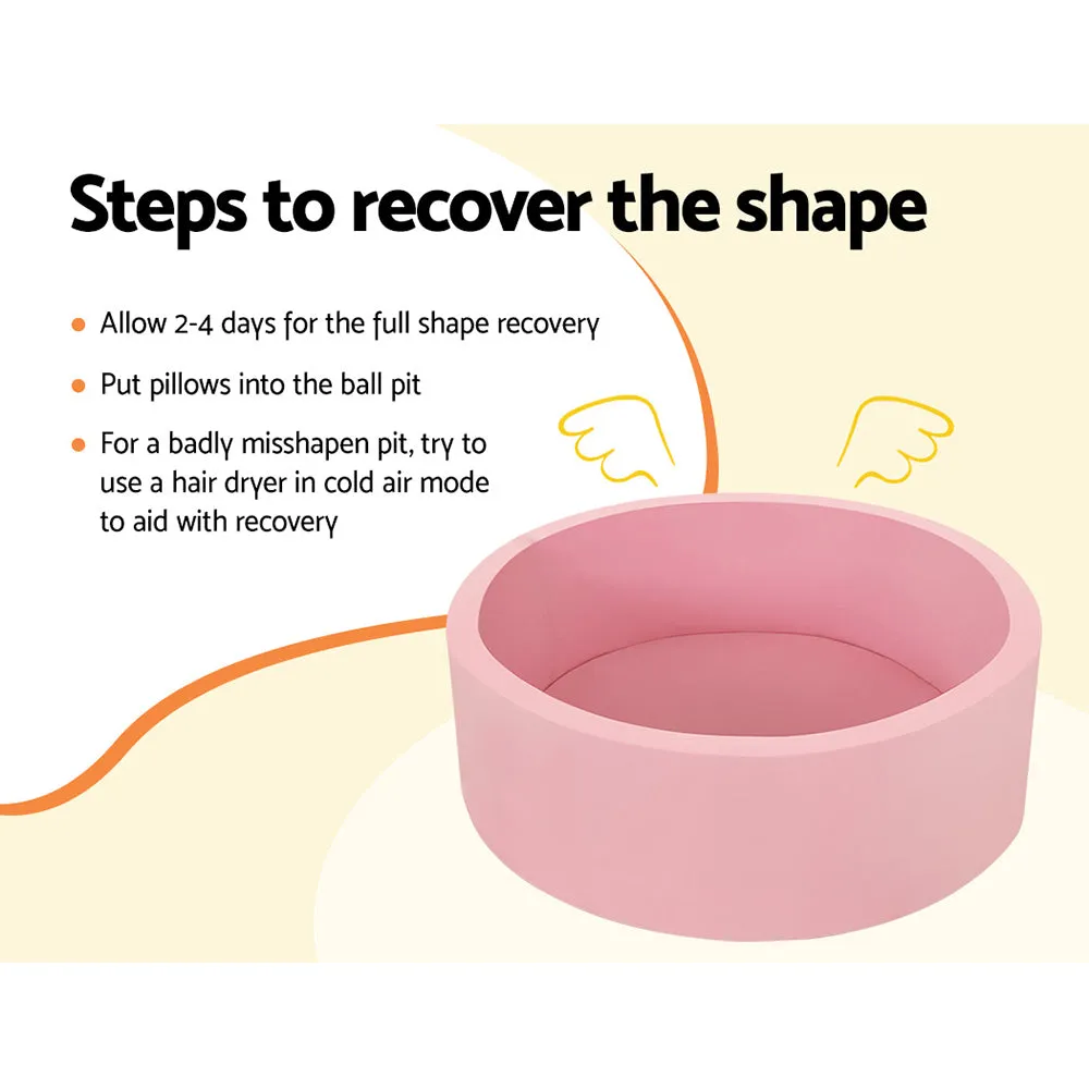 Ocean Foam Ball Pit with Balls Kids Play Pool Barrier Toys 90x30cm Pink