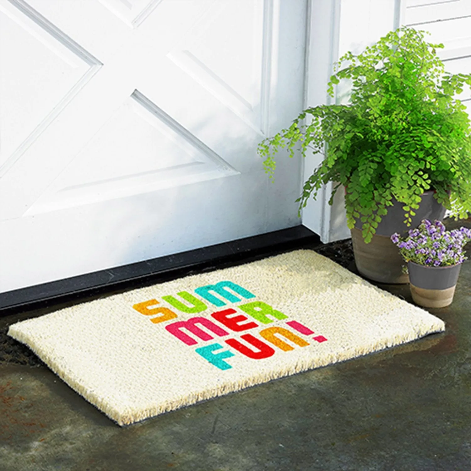 OnlyMat Summer Fun Printed Natural Coir Doormat