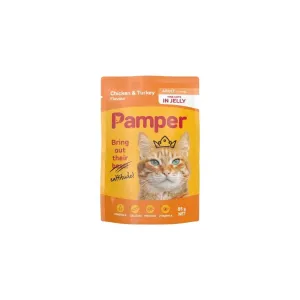 Pamper Fine Cuts Chicken And Turkey Wet Cat Food 85g
