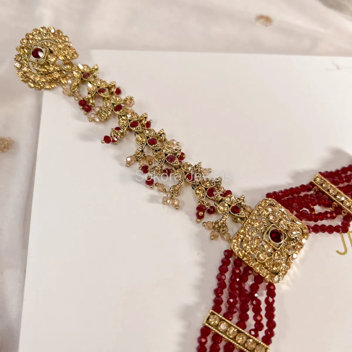 Qudsia Hand harness -  Maroon