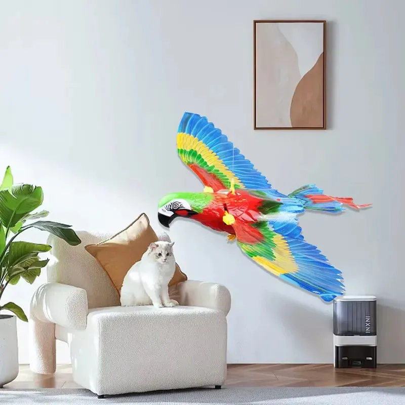 Quiet Electric Cat Teaser | Interactive Flying Parrot Toy