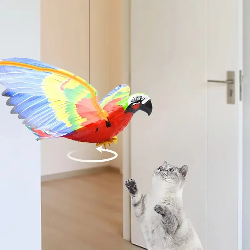 Quiet Electric Cat Teaser | Interactive Flying Parrot Toy