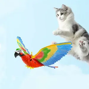Quiet Electric Cat Teaser | Interactive Flying Parrot Toy