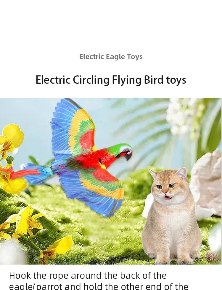 Quiet Electric Cat Teaser | Interactive Flying Parrot Toy