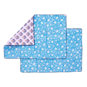Quilted Placemat Set of 2 - Blue Garden