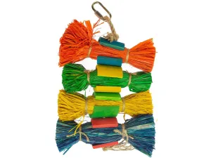 Raffia grass bundles with bamboo 25,4x12x3,8cm Multicolour