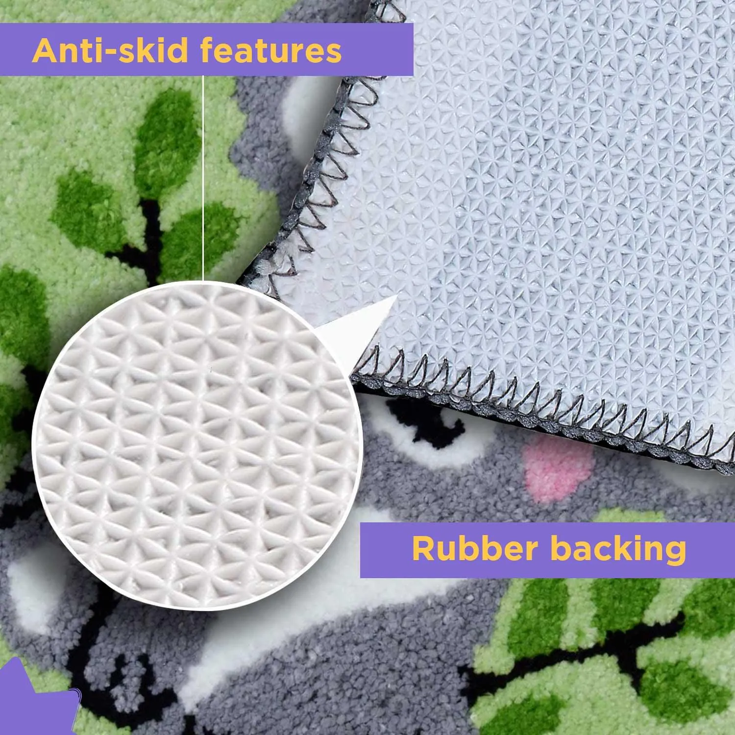 Rangoli Super Soft  Kids Rug (40x60 cm) Microfiber 2500 GSM Door Mat Super Absorbent Anti Skid Mats for Bathroom/Bedroom/Kitchen/Door Mat/Floor Mat