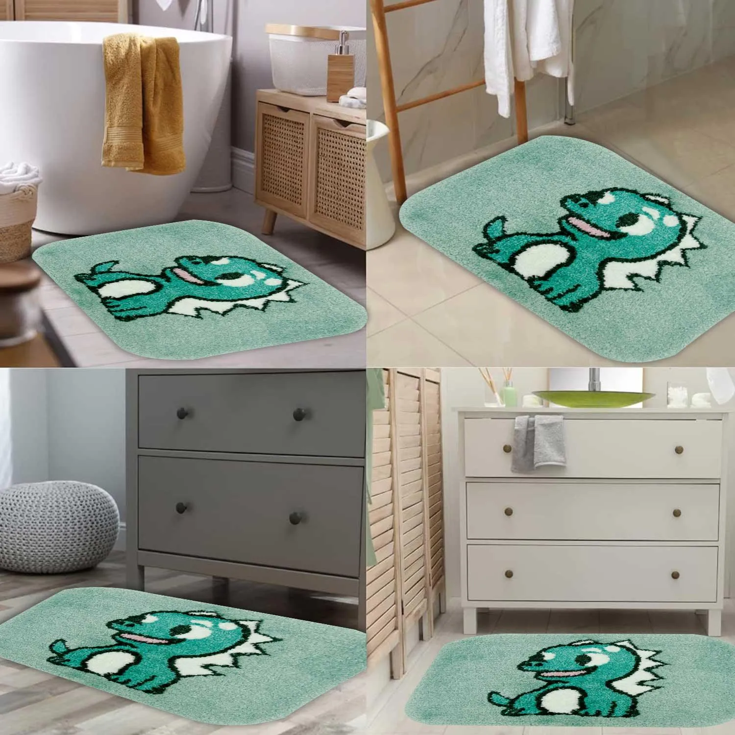 Rangoli Super Soft  Kids Rug (40x60 cm) Microfiber 2500 GSM Door Mat Super Absorbent Anti Skid Mats for Bathroom/Bedroom/Kitchen/Door Mat/Floor Mat