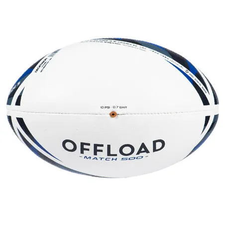 Size 5 rugby ball r500 match - blue