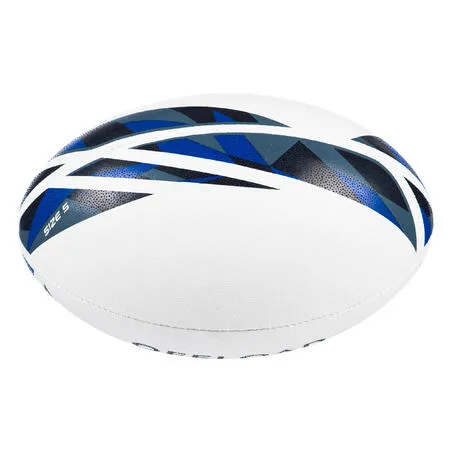 Size 5 rugby ball r500 match - blue