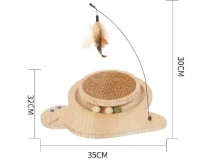 Solid Wood Pine Board   Sisal   Steel Wire   Feather   Cat Grass Ball-Tt