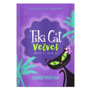 Tiki Cat Velvet Mousse Chicken with Egg Wet Cat Food, 2.8-oz pouch