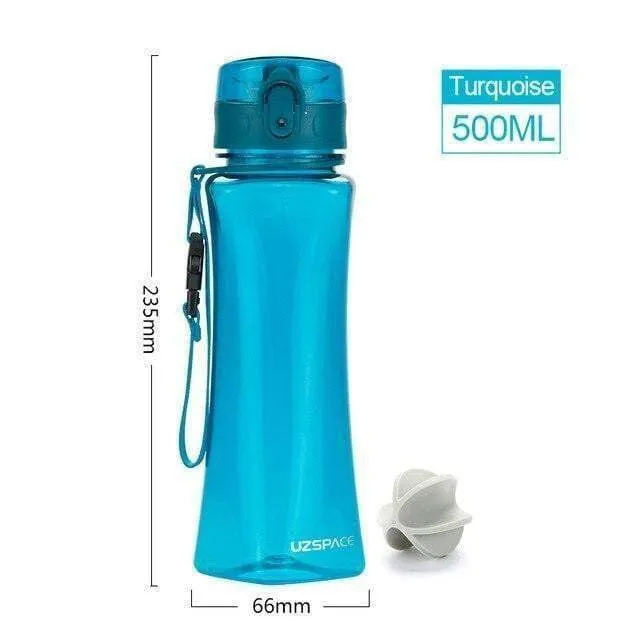 UZSPACE New 350&500ml Sport Water Bottle Creative Portable Sports Camping Tea juice Tritan Plastic Drinkware My Bottle for Water