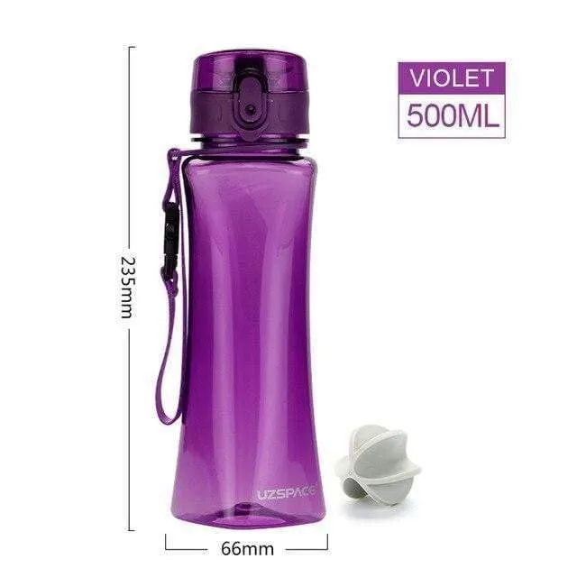 UZSPACE New 350&500ml Sport Water Bottle Creative Portable Sports Camping Tea juice Tritan Plastic Drinkware My Bottle for Water