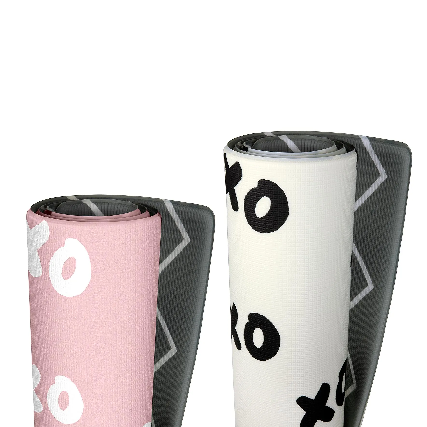 XoXo Zig Zag Luxe Foam Play Mat | Rose Pink & Gray | LARGE
