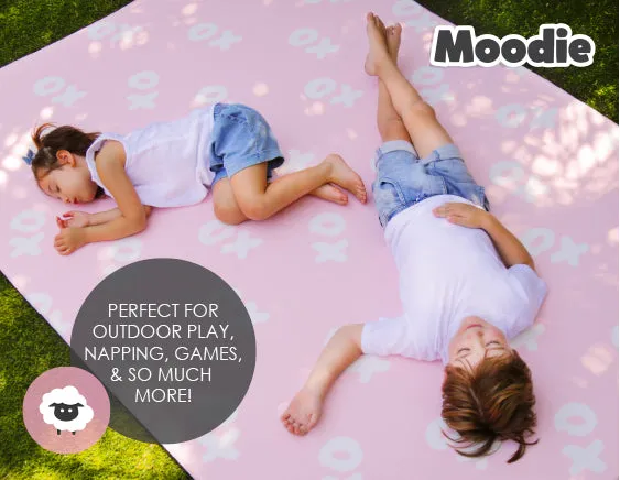 XoXo Zig Zag Luxe Foam Play Mat | Rose Pink & Gray | LARGE