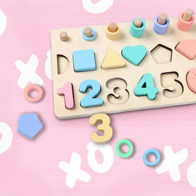 XoXo Zig Zag Luxe Foam Play Mat | Rose Pink & Gray | LARGE