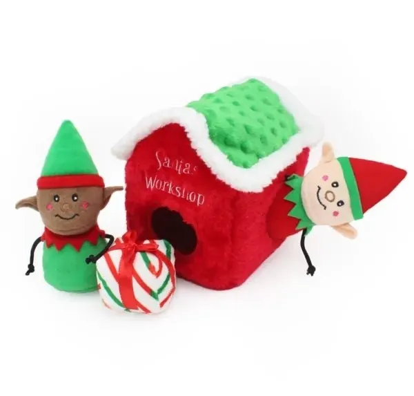 Zippy Paws Holiday Burrow - Santa's Workshop